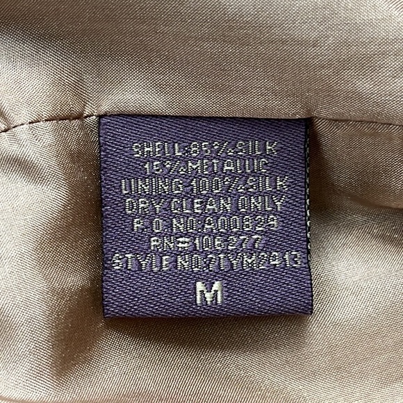 Hale Bob metallic gold halter top with bow tie Sz M - Picture 10 of 13